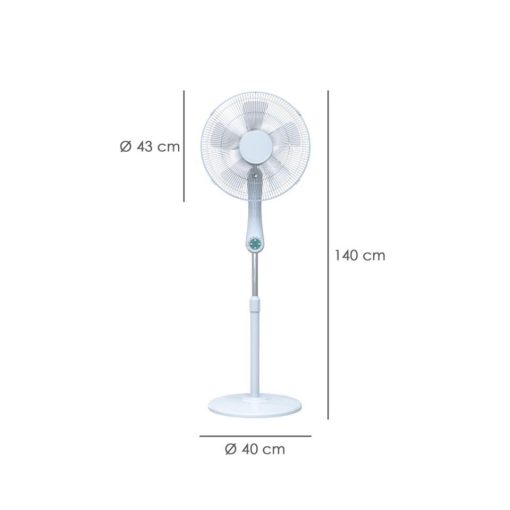 Ventilador Maurer suelo silencioso con mando 55W