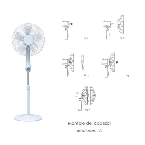 Ventilador Maurer suelo silencioso con mando 55W