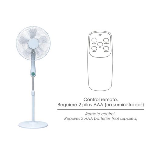 Ventilador Maurer suelo silencioso con mando 55W