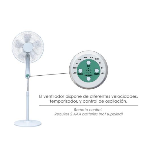 Ventilador Maurer suelo silencioso con mando 55W