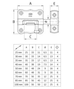 Pasador 384-35 Acero Latonado