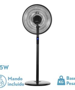 Ventilador de pie Icono Negro 45w con mando