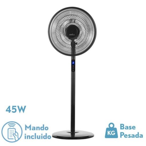 Ventilador de pie Icono Negro 45w con mando