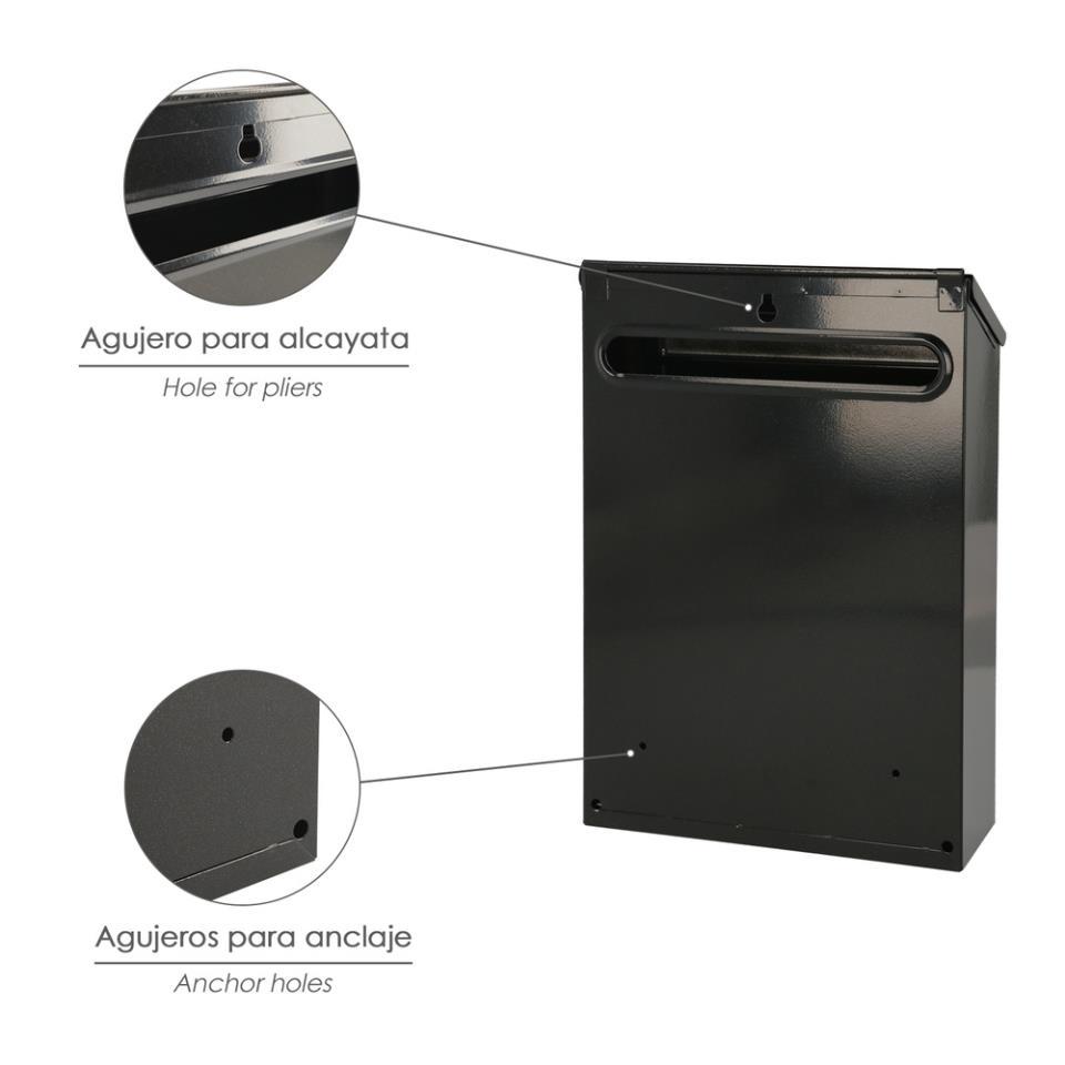 BUZON RESIDENCE 205X70X300mm NEGRO