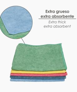 Paño microfibra 35x40  250gms 5 piezas